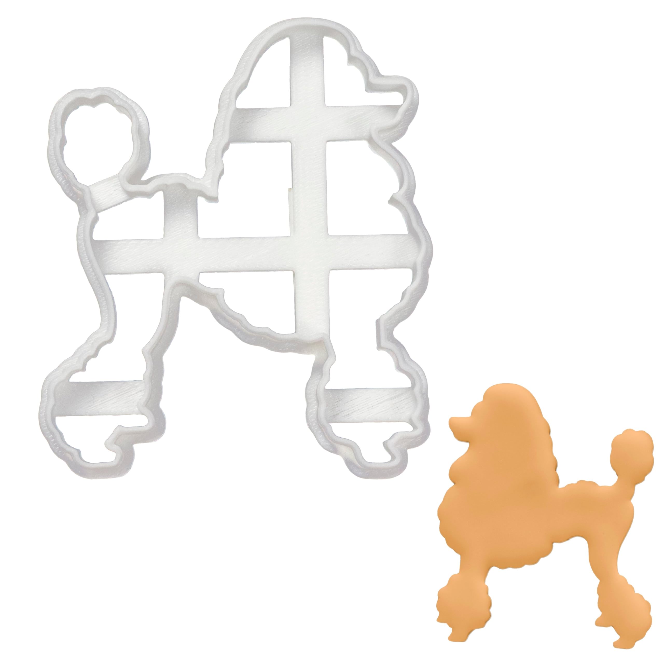 BAKERLOGY Poodle Silhouette Cookie Cutter - Detailed Biscuit Cutter Design for Baking and Crafts, Ideal on Fondant, Dough, Clay