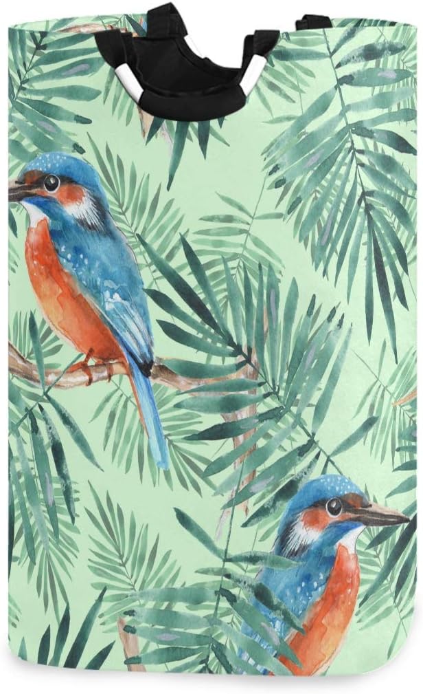 Martin - Cesto para la colada grande con hojas tropicales, cesta para