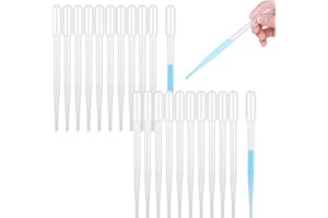 ovsor 50PCS Plastic Disposable Transfer Pipettes, 3ml Calibrated Pipette Dropper for Essential Oils, Science Laboratory, DIY Art, Make up Tool