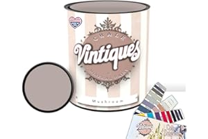 Vintiques Chalk & Mineral Paint plus color card, Matte Finish- Easy Application for DIY Projects - Furniture, Wood, Metal, Home Decor and More, Mushroom, 32oz