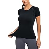MathCat Seamless Workout Tops for Women, Short Sleeve Compression Athletic Shirts Soft Yoga Gym Tops