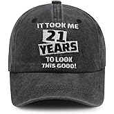 Tbstlumd It Took Me 21 30 40 50 60 70 80 90 Years to Look This Good Hat for Women Men, Adjustable Embroidered Baseball Cap