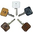 Hide & Drink, Set of 5 Head Key Covers, Key Protectors, Key Sleeves, Full Grain Leather, Handmade