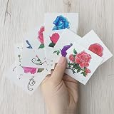 Yesallwas 66 Pcs Temporary Flower Tattoos Rose Peony Butterfly Blossoms Flash view 6