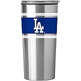 Logo Brands MLB 20oz Stripe Fusion Stainless Steel Plastic Liner Wall Travel Tumbler (Los Angeles Dodgers)