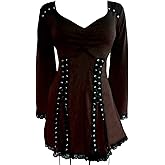 Dare to Wear Elektra Corset Top: Gothic Punk Rock Steampunk Women's Tunic Shirt for Everyday Halloween Cosplay Concerts