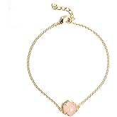 Gempires Hexagon Gemstone Bracelet for Women | Natural Crystal Jewelry with 14K Gold Plated Hypoallergenic Chain | Adjustable 7+1 Inch Minimalist Healing Stone Bracelet | Rose Quartz, Labradorite, Lapis, Amazonite, Moonstone & More