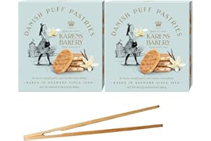 Danish Puff Pastries, 16.9 Oz Gift Box, Set of 2, with Bundle Polofl Bamboo Toast Tongs