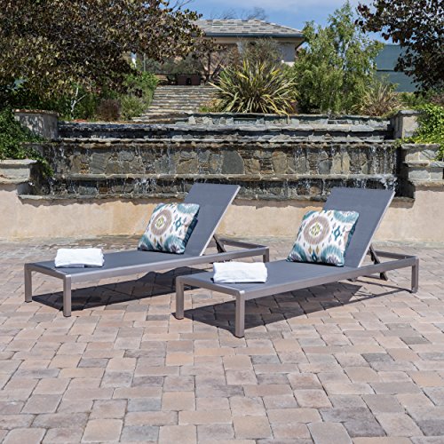Crested Bay Patio Furniture Outdoor Mesh Chaise Lounge (Dark Grey) (Qty of 2)