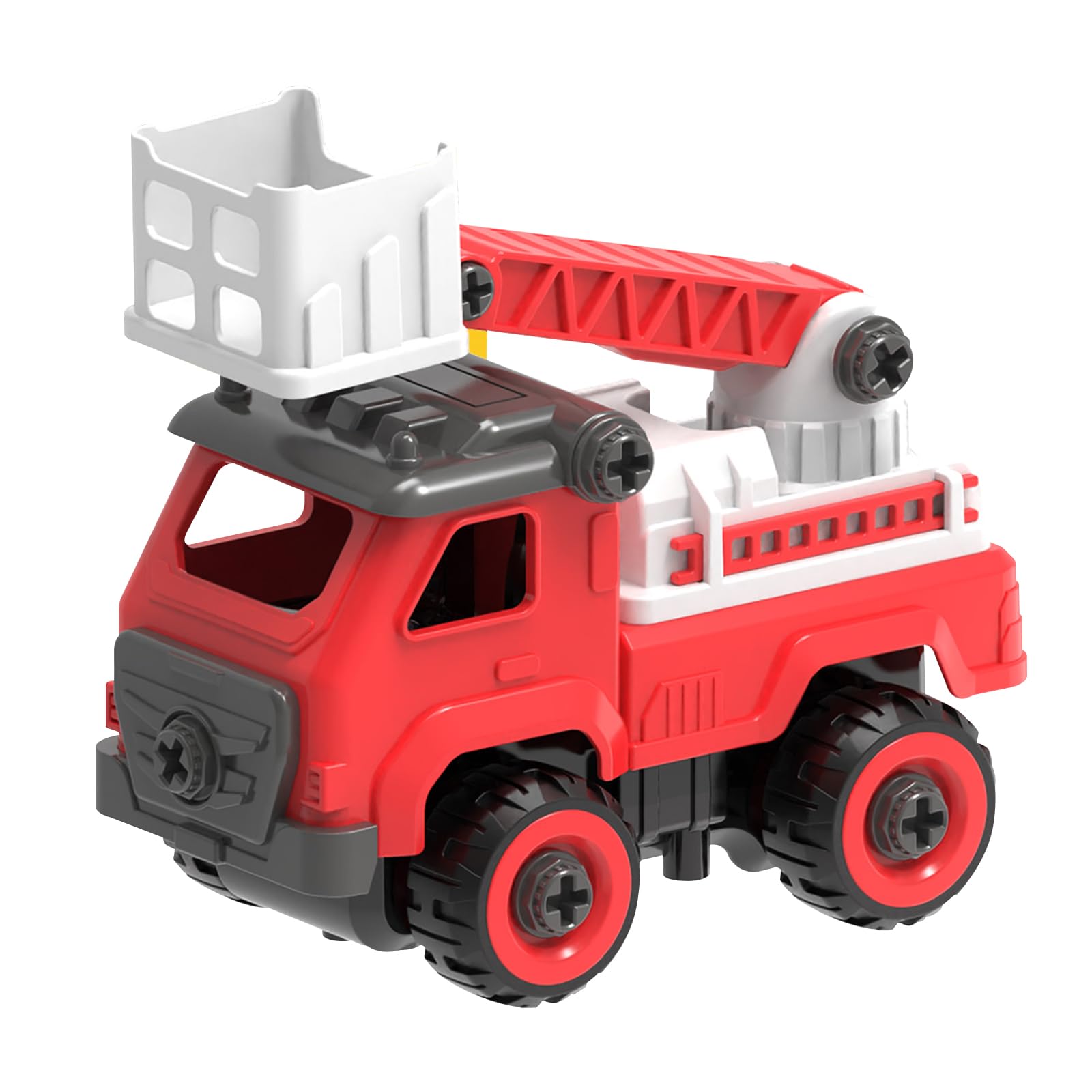 Photo 1 of TOYTWIST Take Apart Toy Fire Truck with Electric Screwdriver, Hands-on Skill Remote Control Toy Car Construction Set Indoor/Outdoor Play STEM Learning Game, Present for Boys and Girls