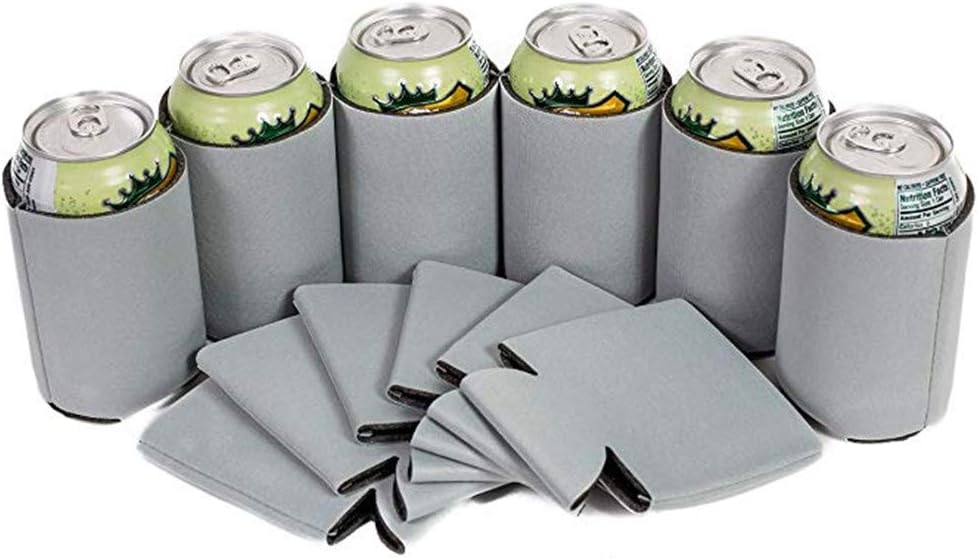 25 Packs 12, Black0 LUCKIPLUS Black Beer Can Coolers Neoprene Can