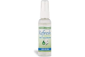 Refresh Liquid Wipe: Toilet Paper Spray | Eco-Friendly Wet Wipe Alternative | Cleanses and Soothes with Witch Hazel and Aloe | Plumbing and Septic Safe | 2 Fl Oz