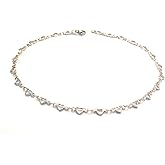 Plus Size 12-inch Heart Chain Anklet For Women Dainty 304 Stainless Steel Silver 5mm Dimensional Hearts Swim Friendly Gift Boxed