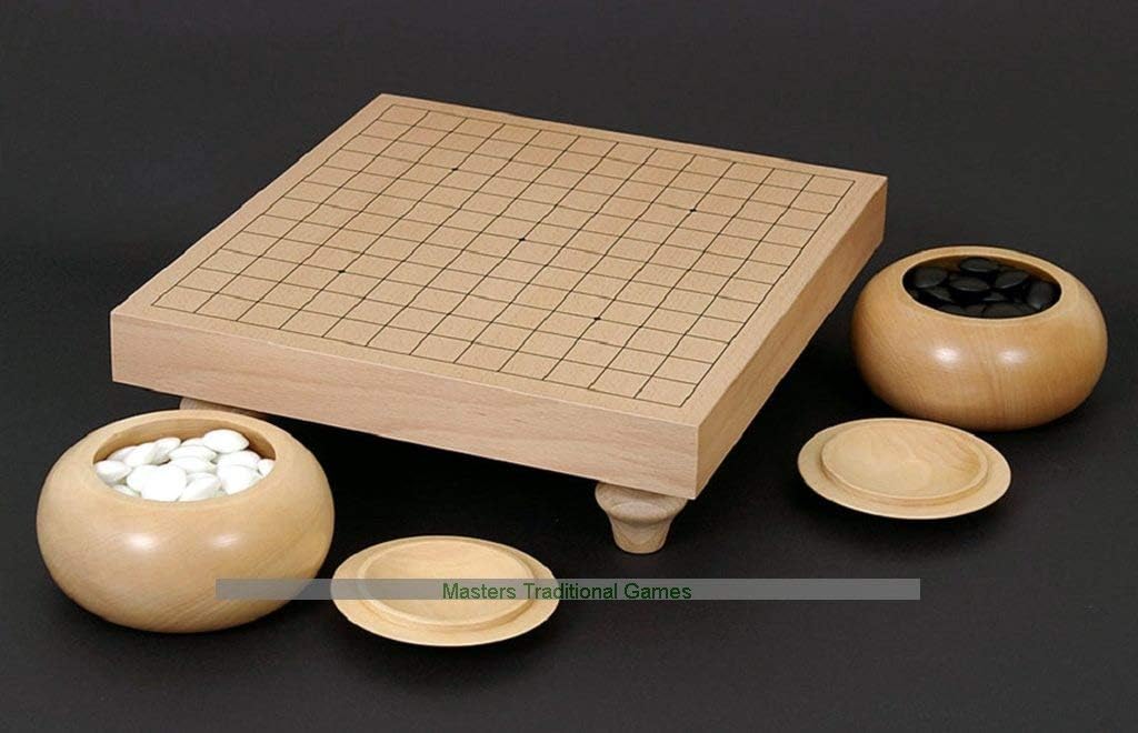 PLAYTODAY 13 x 13 Go Table Set with 8mm stones and Light Bowls