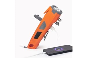 Emergency Tool LUXON 8-in-1 Car Safety Tool:Window Breaker,Seat Belt Cutter,LED Flashlight Rescue Tool USB Charger,SOS Light, Hand Cranking Charge, Magnetic for Vehicle Escape/Field Survival,Hiking