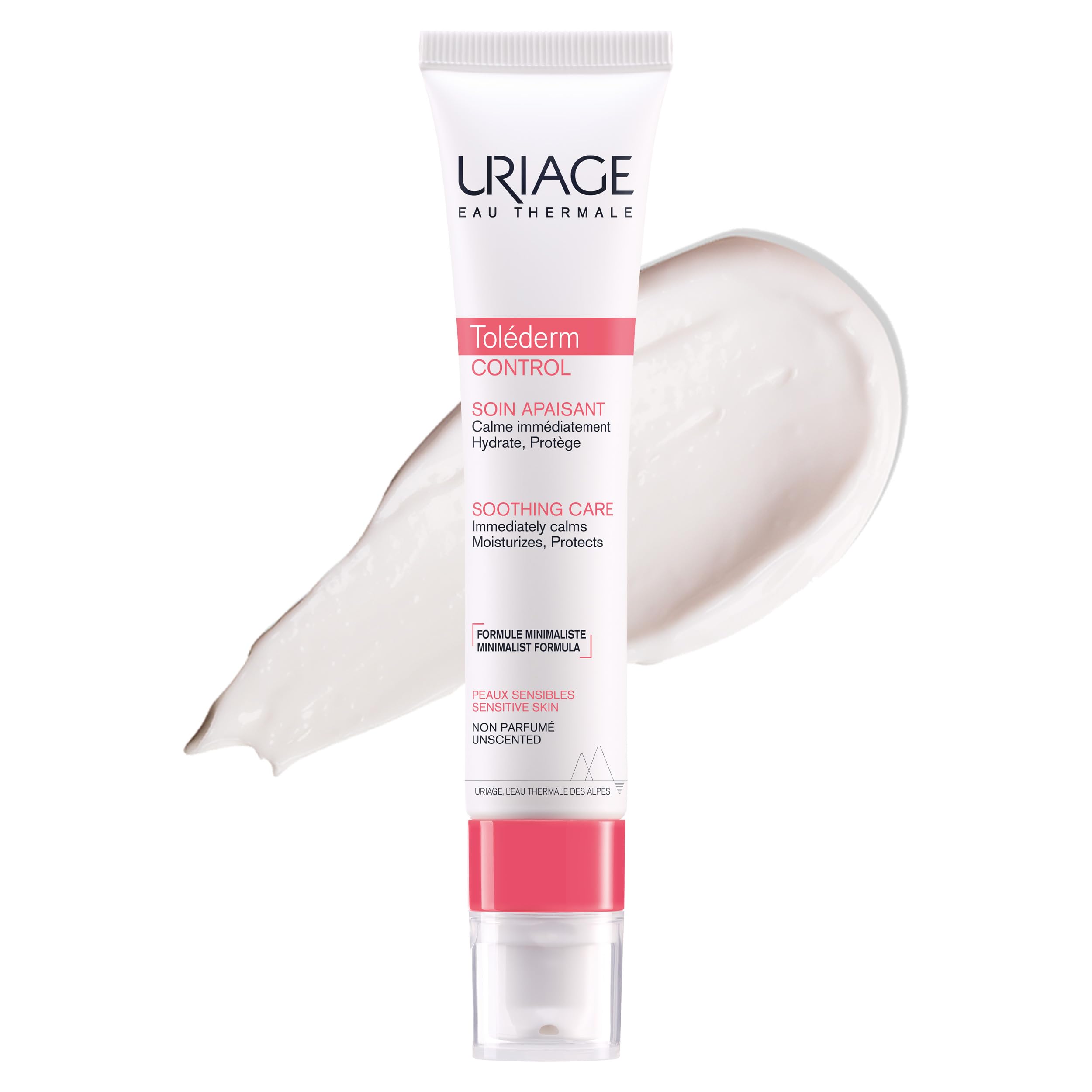 Uriage Toléderm Face Soothing Cream for Intolerant, Sensitive Skin, 40ml - Instantly Soothes, Hydrates & Comforts - Light Minimalist Formula for High-tolerance - No Preservatives, Fragrance-Free