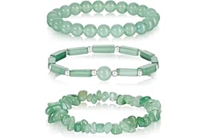 IVY TAILI 3Pcs Natural Stone Bracelets for Women 8mm Crystal Beaded Bracelets Handmade Stretch Bracelet Healing Crystal Jewelry for Women