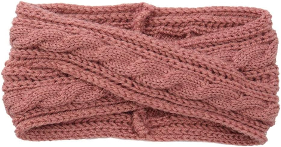 Qiran Ladies Hairband Fashion Women Thermal Hand Knitting Wool Hairband Sweet Girls Hairband Hair With Solid Color Braided Headband Warm Knitted Hair Ring Earmuffs Simple Hair Ring