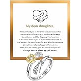 WEIBITGOOG Hug Rings for Women Silver Hug Rings from Heaven Always with You Hope Rings with Card Silver Open Adjustable Inspirational Jewelry Birthday Gifts