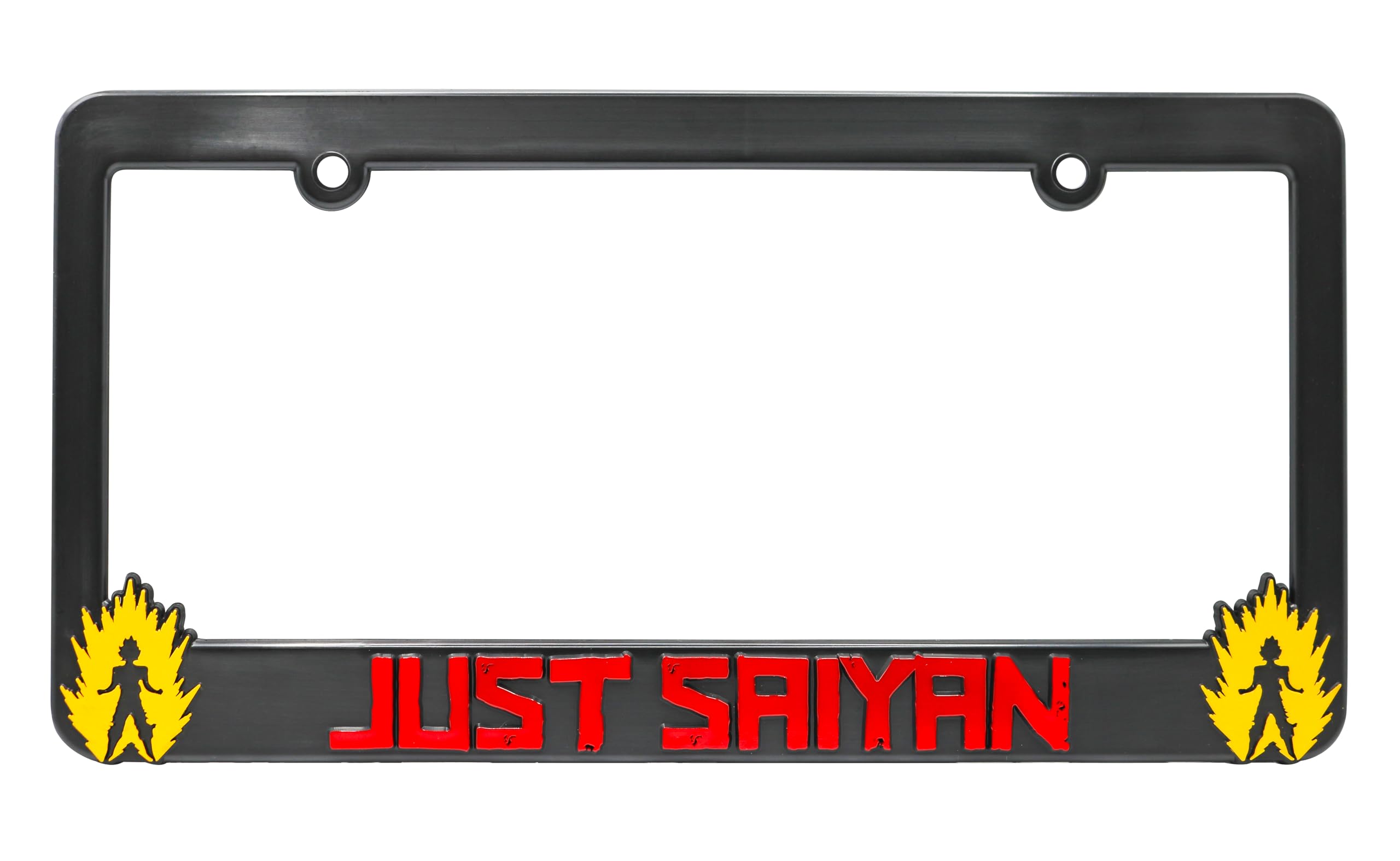 Photo 1 of ***CRACK***LP Frameworks Just Saiyan V2 3D Raised License Plate Frame | 1 Pack Car License Plate Cover | Universal US Car Black License Plate Holder | Auto Accessories (Car, Truck and SUV)