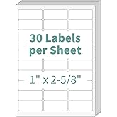 30 up Label 1" x 2-5/8" Shipping Address Labels, FBA Barcode Sticker, 100 Sheets 30 Per Page Mailing Label for Laser/Inkjet Printers (3000 Labels)