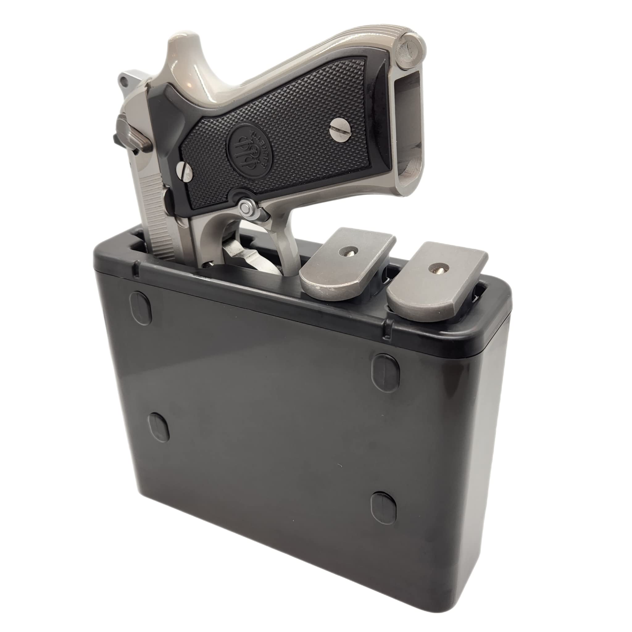 Photo 1 of TacBox FS (Black, FS20: 3/4 to 1" Wide Handguns) (Large) - Full Size to SubCompact Handgun and Semi-Auto Pistols Mountable Fast Access Holster Box - 7.0 Long x 2.25 Wide x 5.25 Tall (Inches)