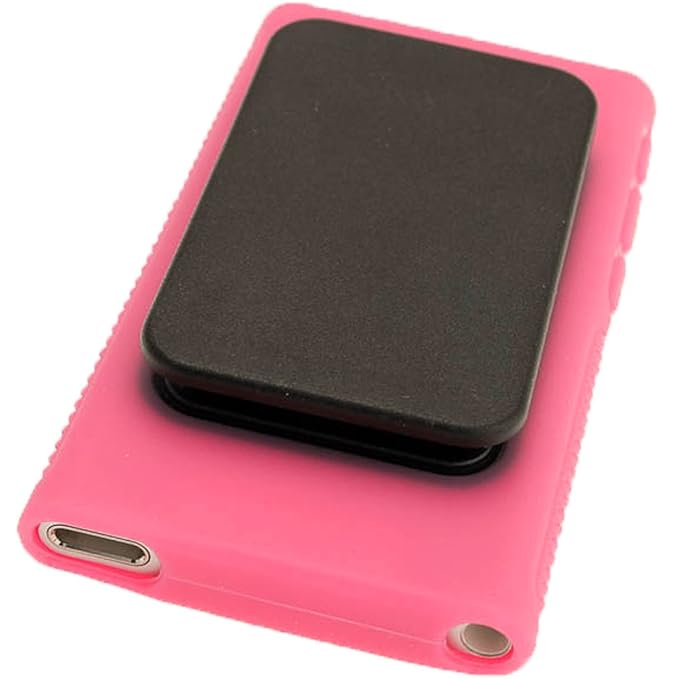igadgitz Pink Rosa 'Clip'n'Go' Dauerhafte Kristall Gel Tasche TPU Hülle Schutzhülle Etui für Apple iPod Nano 7. Gen Generatio