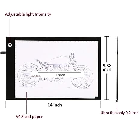 Amazoncom Mercu Artcraft Tracing Light Box A4 Led Artist