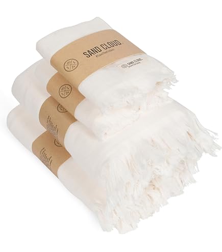Sand Cloud Turkish Organic Cotton Towel Set - 2 Bath + 2 Hand Towels In Classic Navy (Fast Drying)