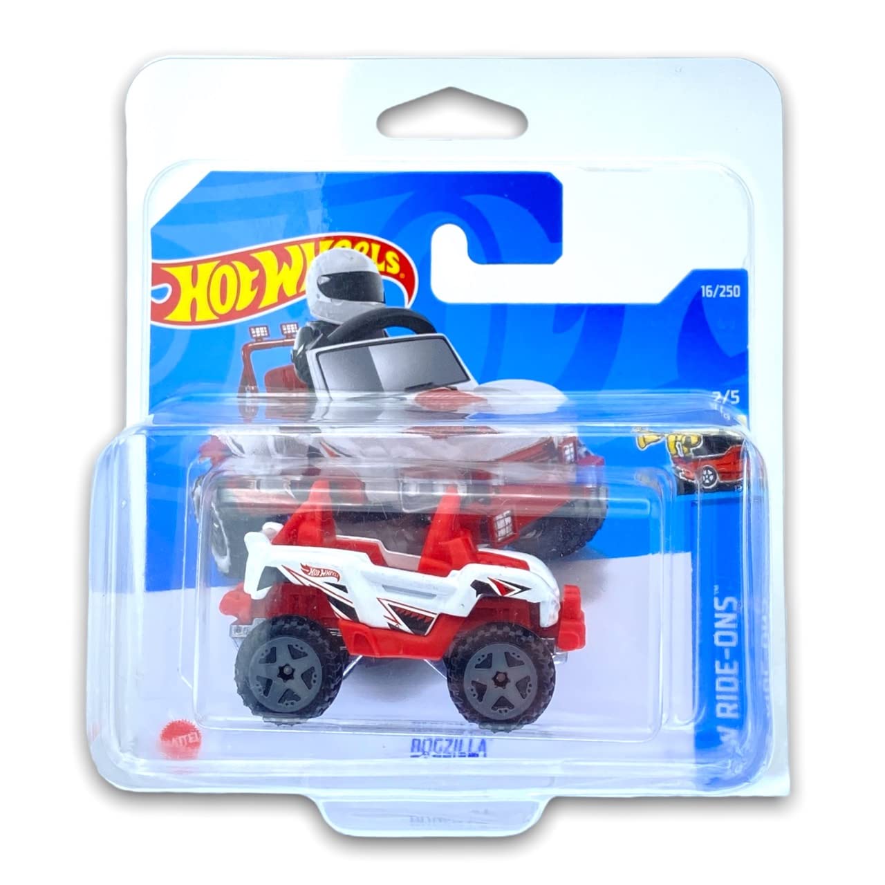 Hot Wheels Bogzilla (White/Red) 2/5 HW Ride-Ons 2022 - 16/250 (Short Card) *** COMES IN A KLAS CAR KEEPER PROTECTIVE COLLECTORS CASE *** HCW85