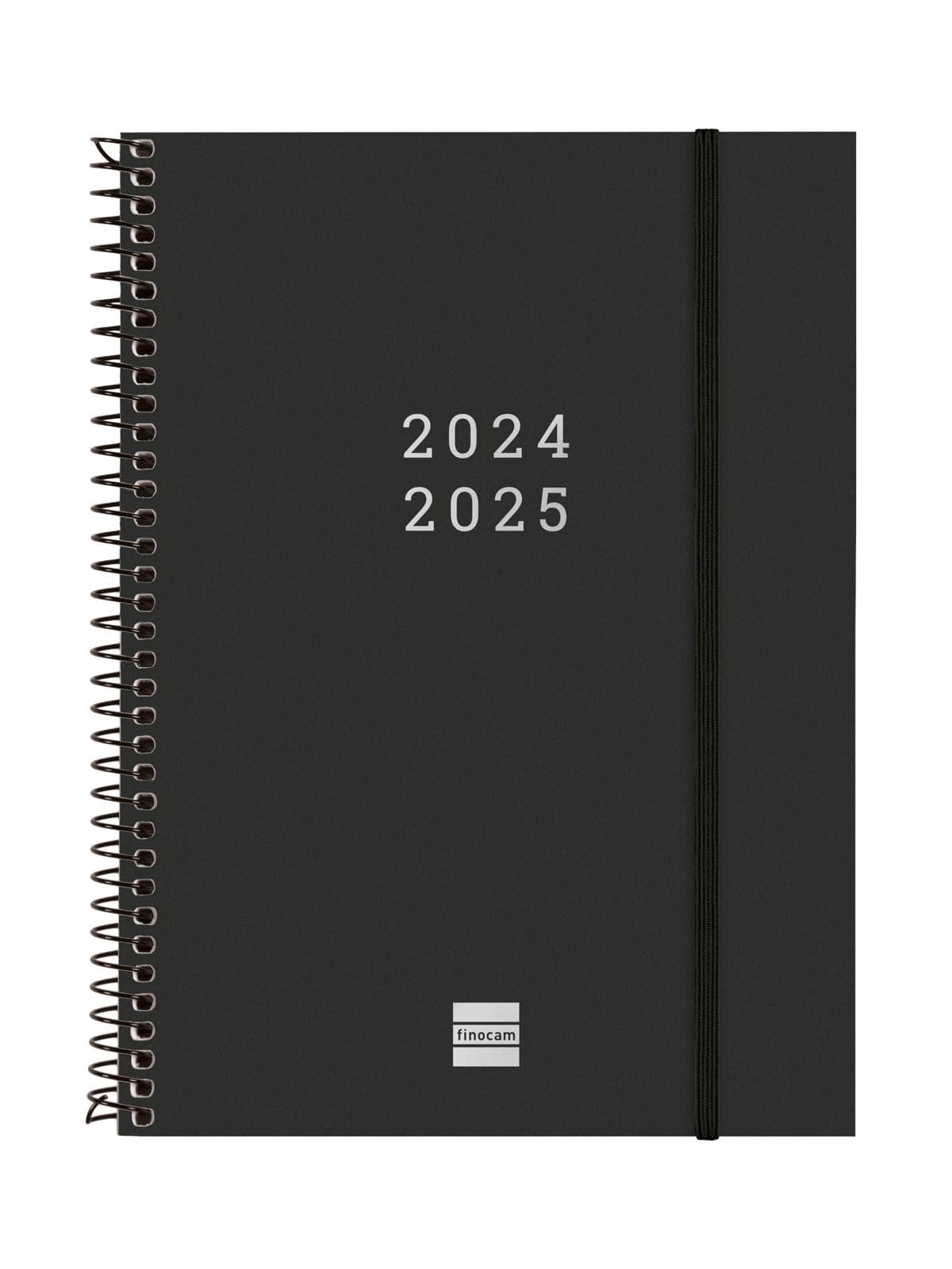 Finocam – Spiral 2024-2025 18-Month Diary Horizontal Week View July 2024 – December 2025 (18 Months) Black International — image 1
