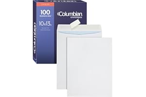 Columbian 10 x 13 Catalog Envelopes, Self Seal Closure, Security Tint, 28 lb White Wove, for Mailing Flat Letter Size Documen