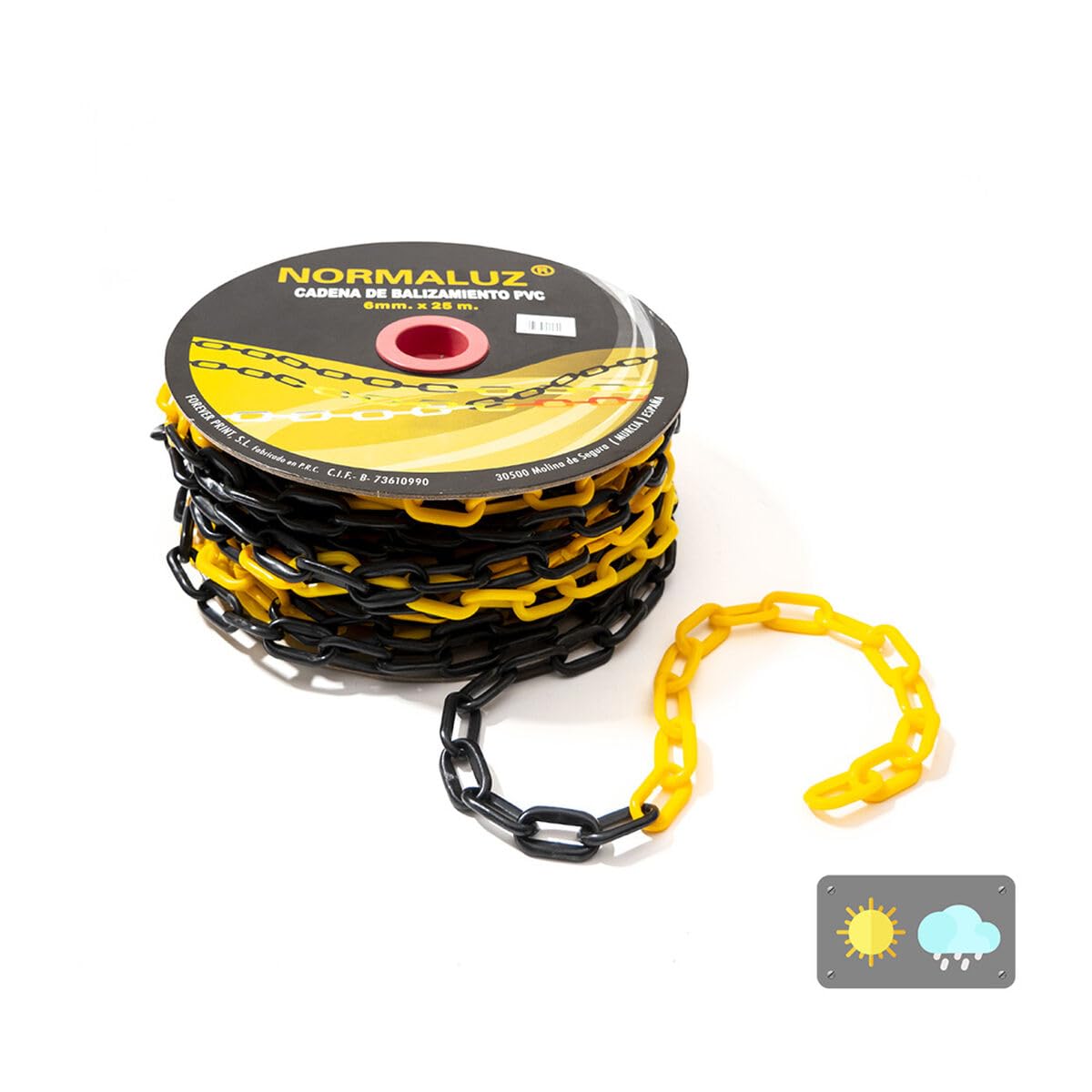 Normaluz RD80740 Plastic Chain 6 mm Black Yellow 25 m 25 m