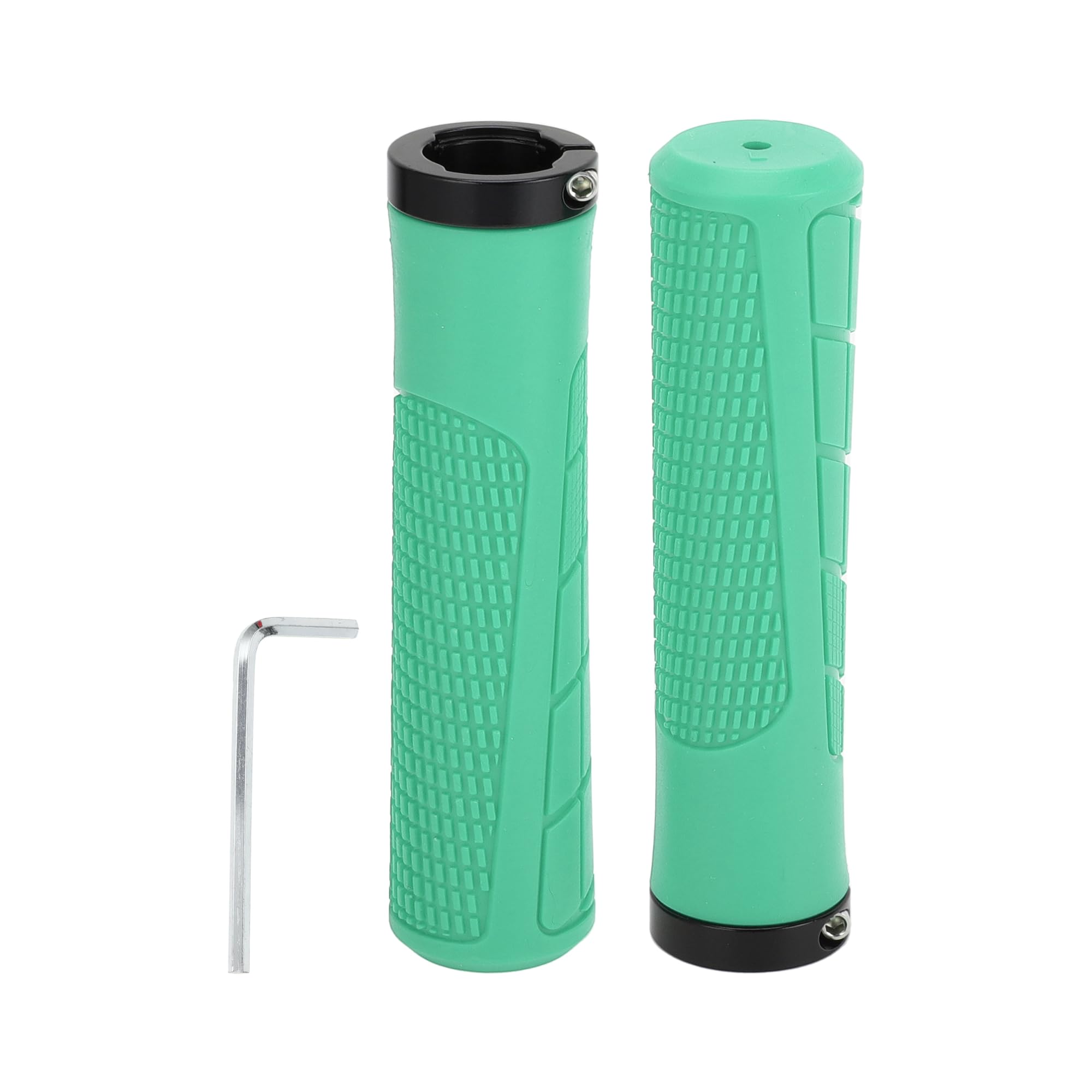TUCKBOLD Bike Handlebar Grips Covers 135mm Long Lightweight | Bicycle End Grips Protector Green 1 Pair