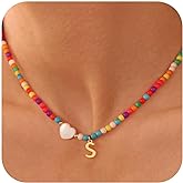 Ursteel Valentines Gifts for Kids Teen Girls - Trendy Beaded Choker Necklace for Women Teen Girl, Handmade Letter Necklace Valentines Galentines Day Gifts Women Girls Jewelry
