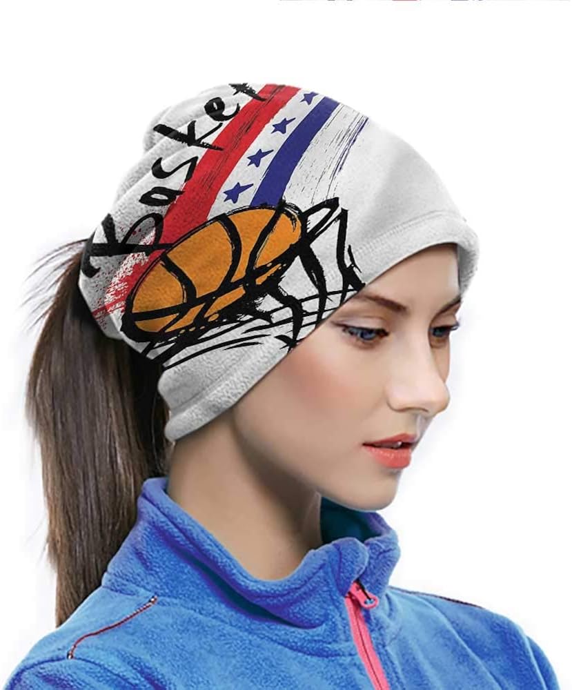 Headwrap Sports Neck Gaiters, Basketball Shoot Stars Rays
