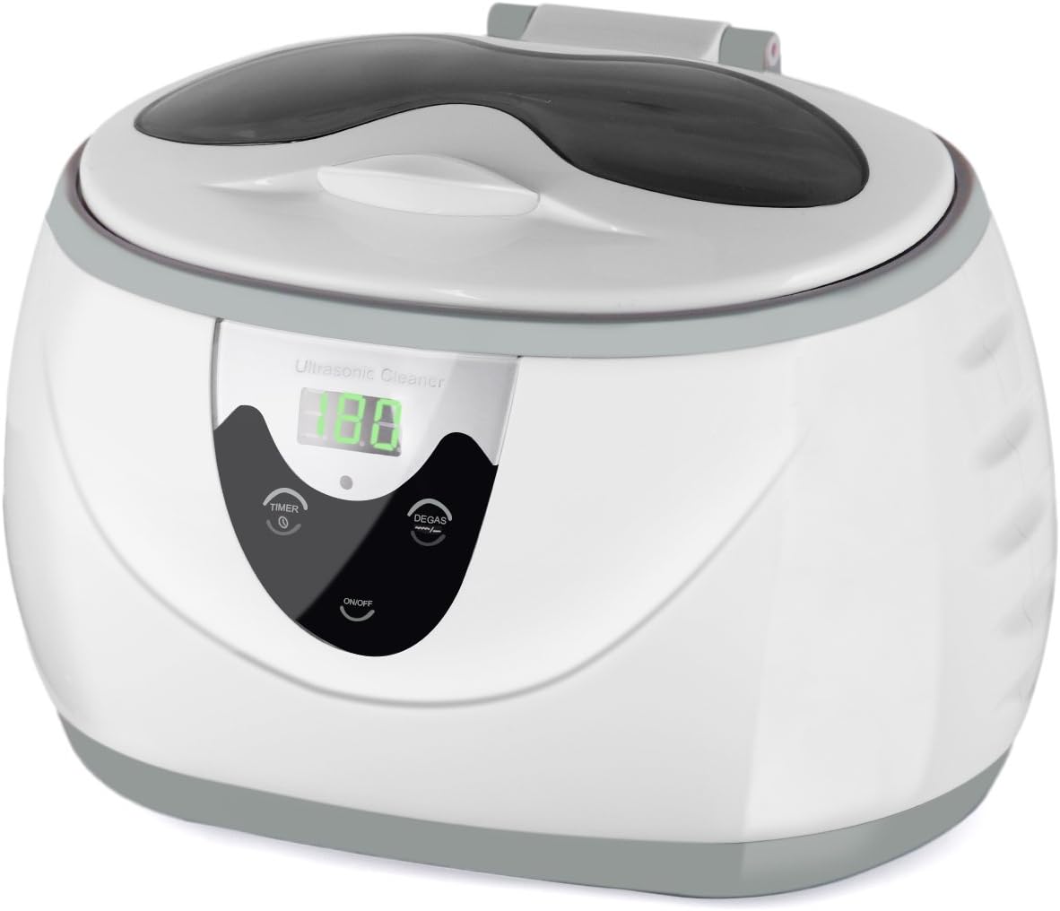 Ultrasonic Jewelry Cleaner with Digital Timer for Cleaning Jewelry Watches Rings Eyeglasses Necklaces Coins Razors Dentures Combs Parts Instruments (White)