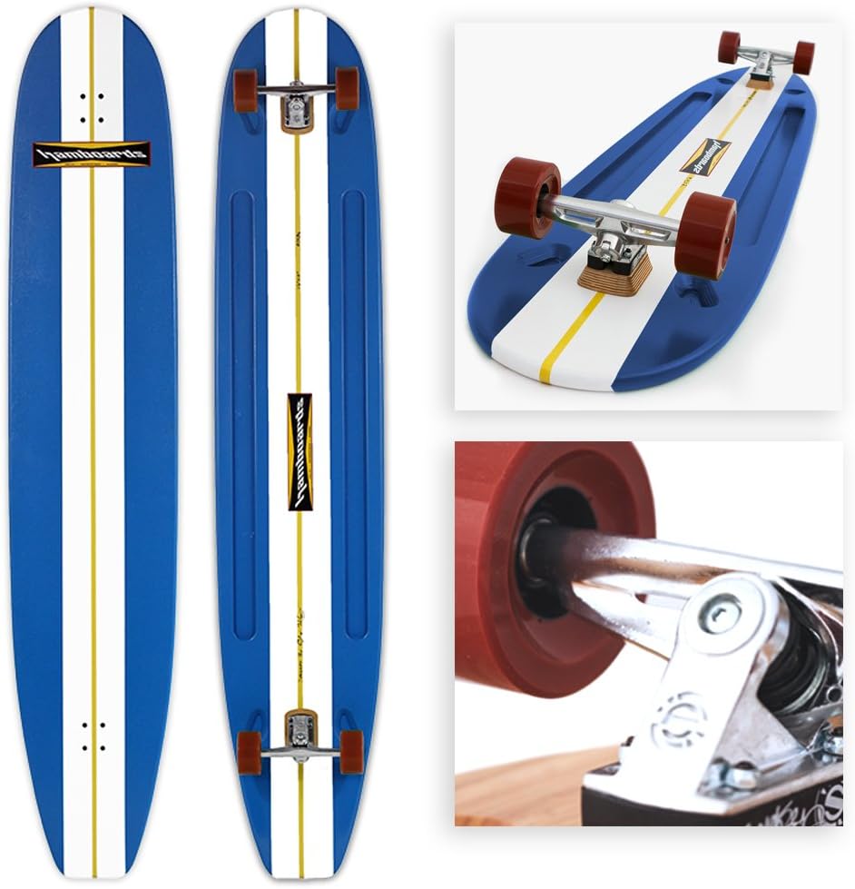 Hamboards Classic Handcrafted Longboard Skateboard for Landsurfing & Land Paddling - Laminated Birch/Super Hard Bamboo