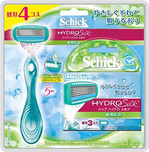 シック Schick ハイドロシルク 特別セール品 敏感肌用 ホルダー 本体 コンボパック 替刃 カミソリ 4コ付 女性用