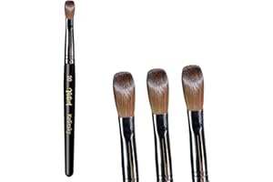 Yasterd Acrylic Nail Brush 100% Kolinsky Acrylic Brushes for Nails Size 20 Oval Crimped Shaped Nail Brushes for Acrylic Application Black Wood Handle Professional Nail Art Powder Brush Manicure Tool