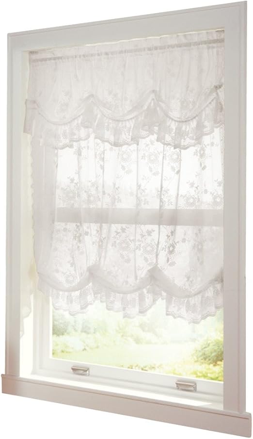 Amazon Com Collections Etc Allison Balloon Lace Curtain And