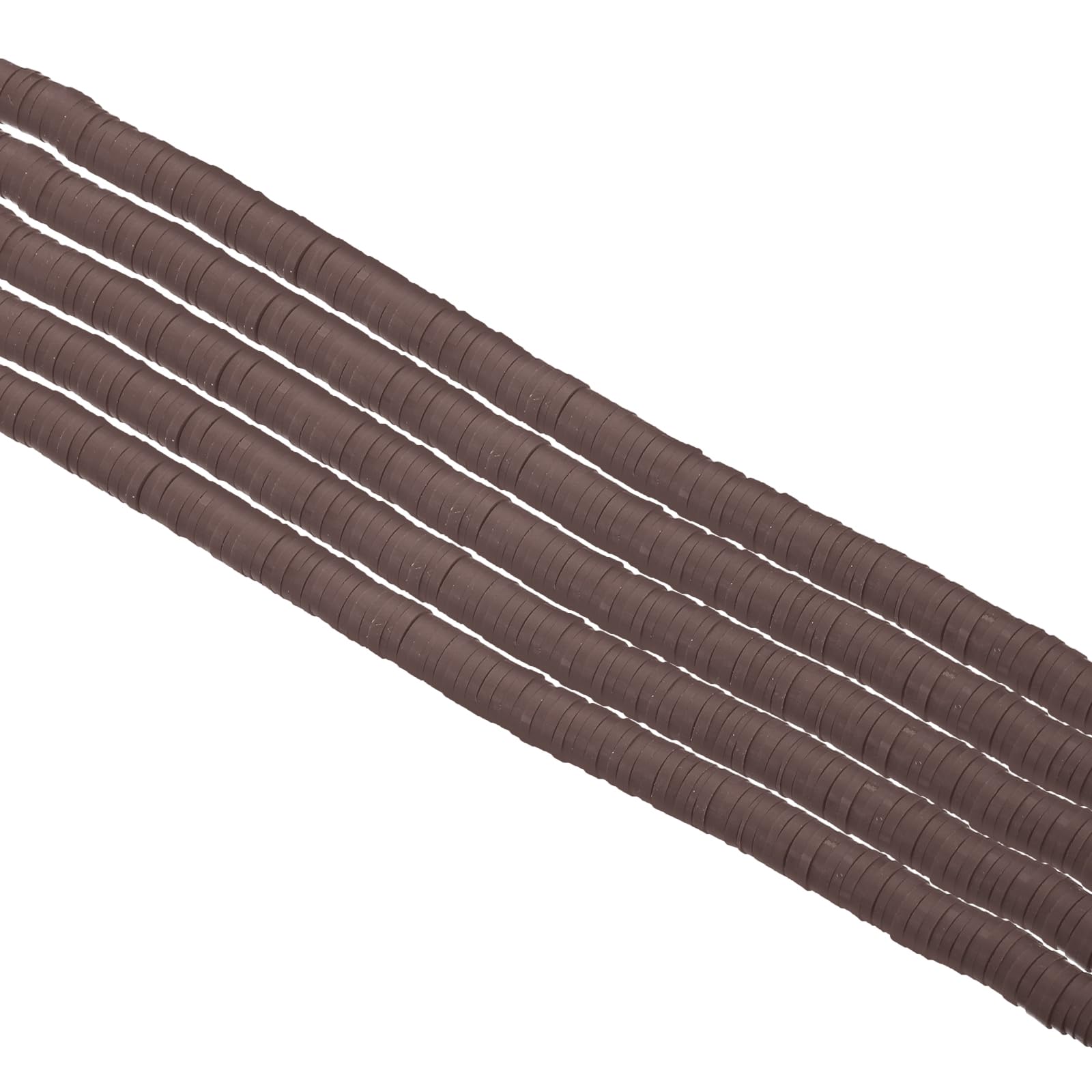 PATIKIL 6mm Polymer Clay Beads Spacer, 1750Pcs 5 Strands Round Flat Handmade Bead Spacer for Craft Home Decor Chain Bracelets Jewelry Making, Coffee — image 1