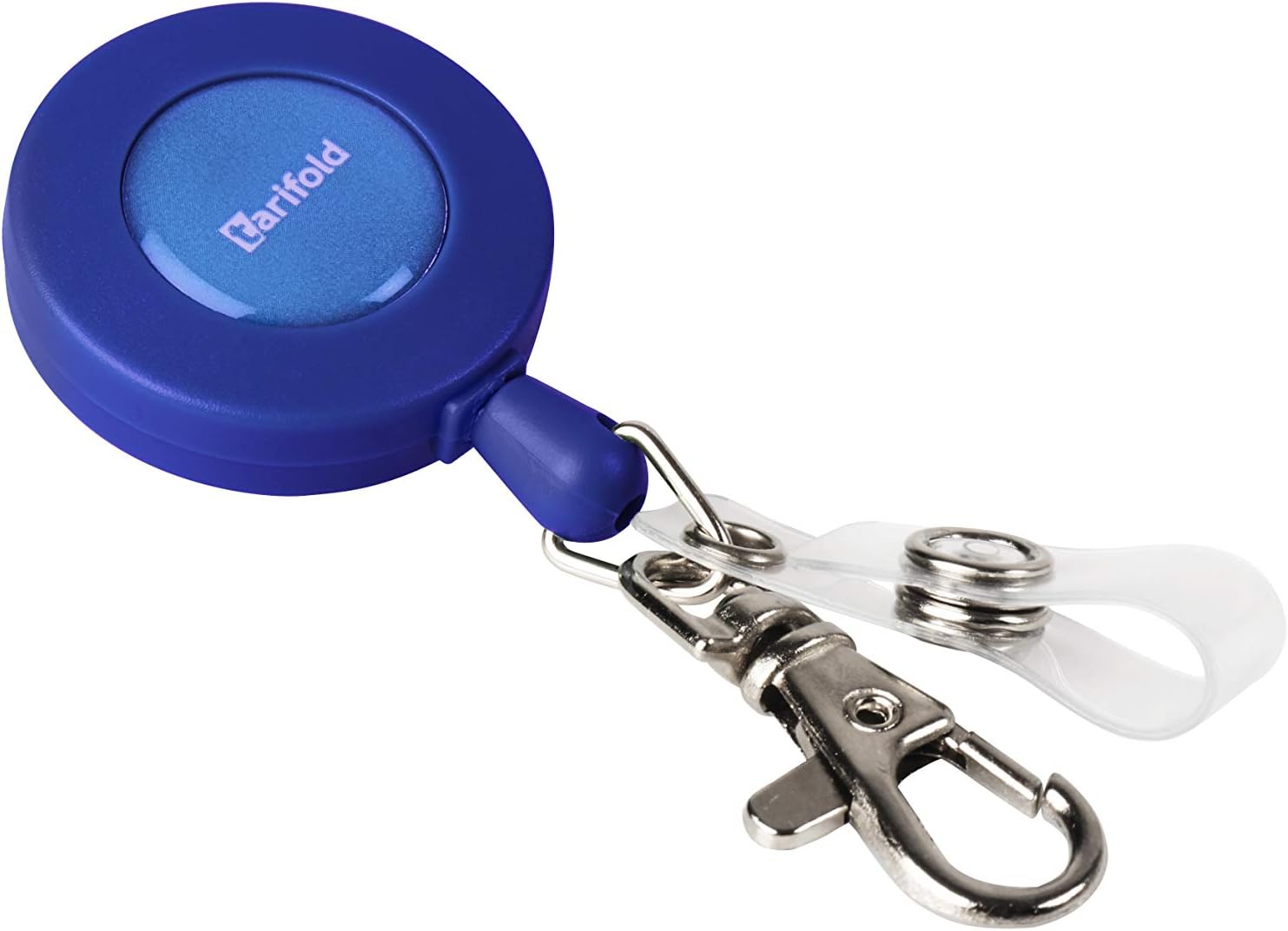 Tarifold ES 200511 - Pack of 10 Extendible Cord, Double Snap Button and Carabiner, 60 cm, Blue
