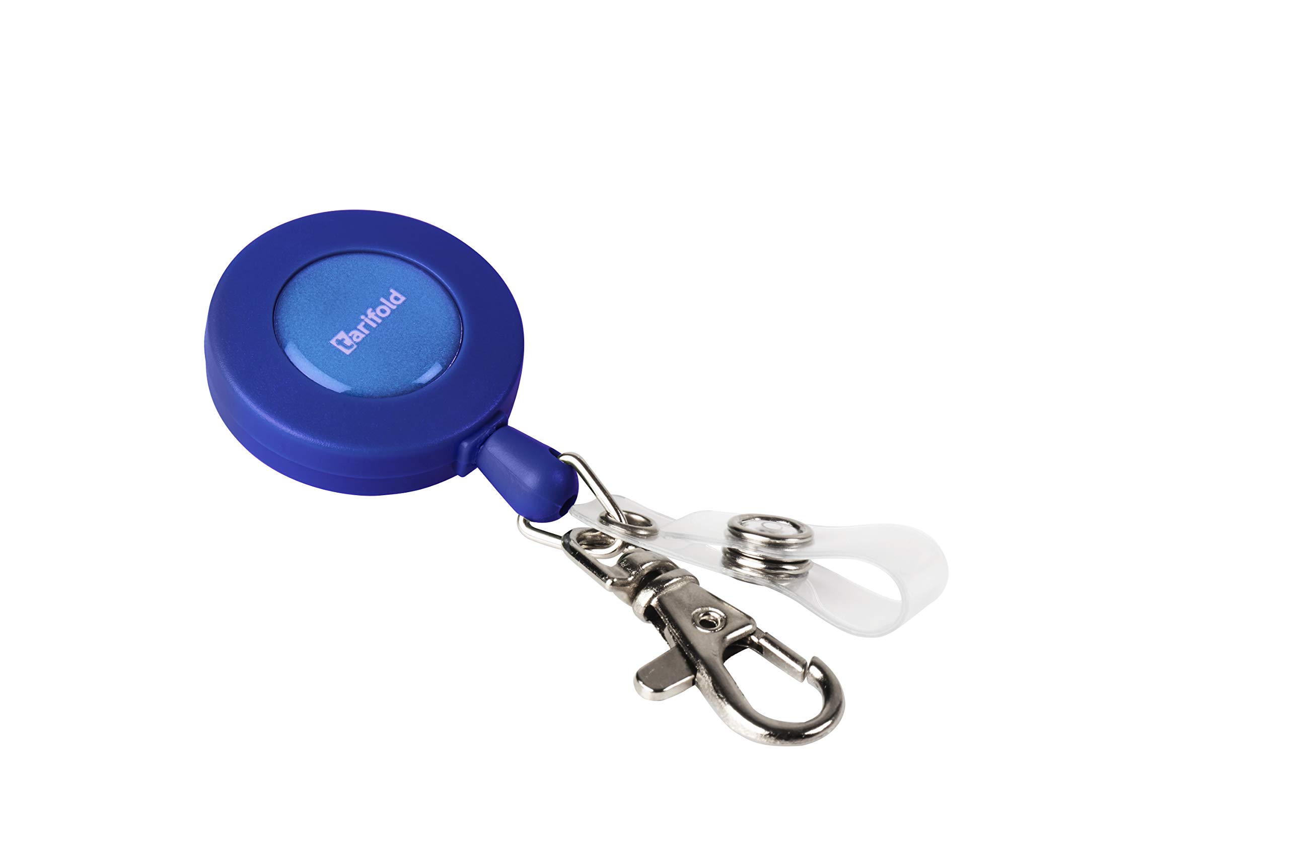 Tarifold ES 200511 – Pack of 10 Extendible Cord, Double Snap Button and Carabiner, 60 cm, Blue