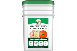 80 Serving Breakfast, Lunch & Dinner Bucket | Premium Emergency Food Supply | Survival Food 25 Year Shelf Life | Camping Food, Backpacking Meals, Prepper Supplies | Valley Food Storage Packaged in USA