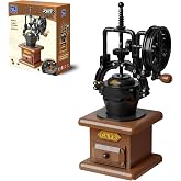 PANTASY Vintage Coffee Grinder Building Set with Hand Crank for Adults | Mechanical Model with Moving Gears, Simulated Coffee Beans and Mini Coffee Shop Scene, Retro Display D&eacute;cor