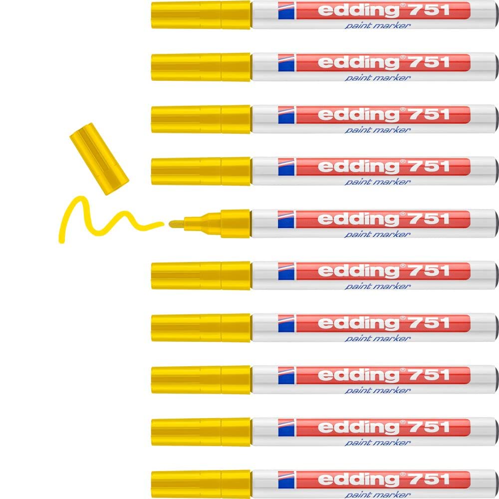 Edding 751 Bullet Tip Paint Marker Fine Yellow (Pack of 10) 751-005