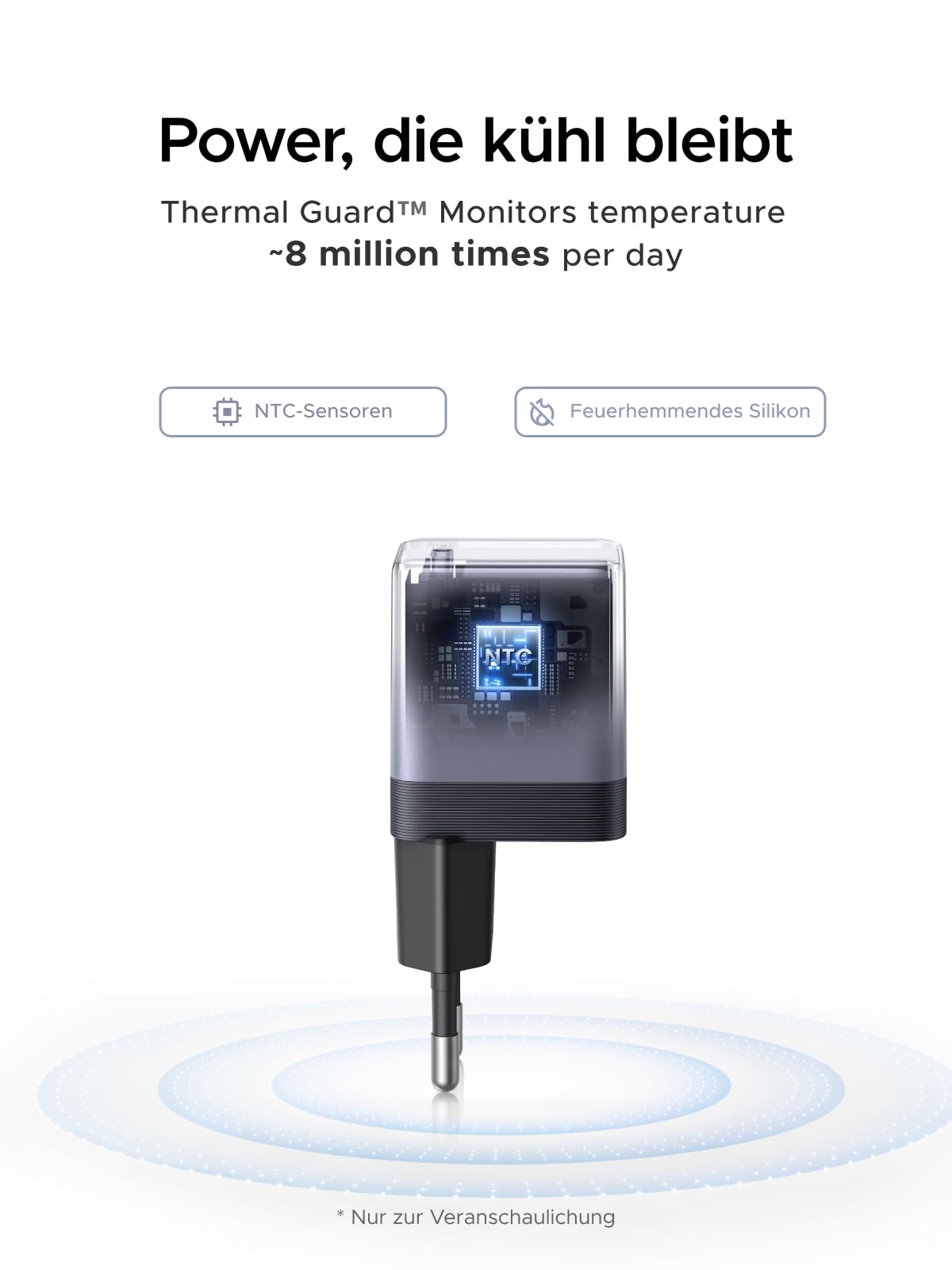 UGREEN Nexode Air USB C Ladegerät 65W Mini, superkompakter Netzteil, GaNInfinity Schnellladegerät, TÜV-Zertifiziert, für MacBook Air/Neo/Pro, iPhone 17/16, iPad, Galaxy S26 Ultra(Grau) 9