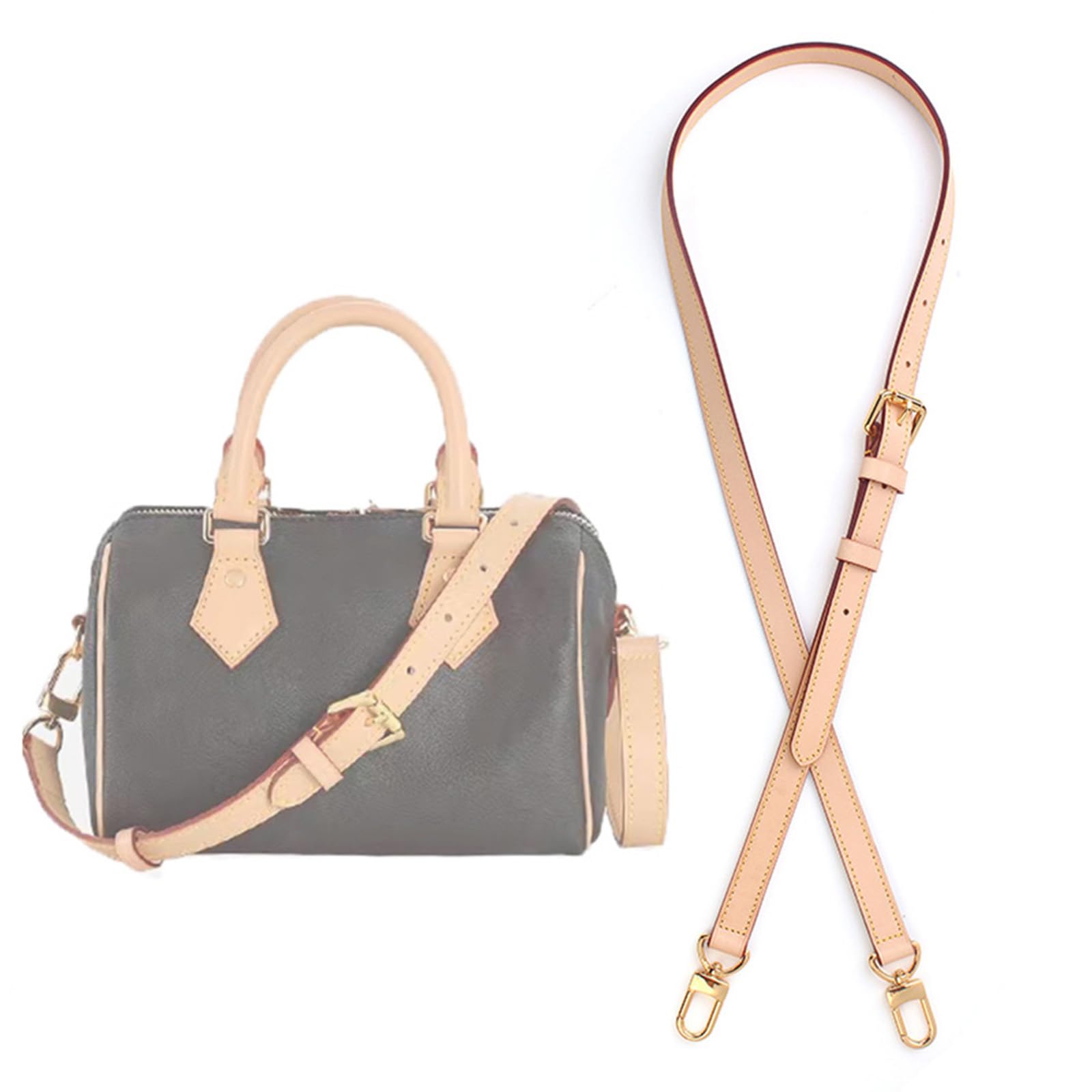 jiesinlov Vachetta Vegetable Tanned Leather Crossbody Bag Handbag Replacement Shoulder Strap Suitable for SPEEDY 20 25