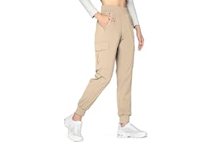 Hiwise Women's Cargo Joggers Lightweight Quick Dry Hiking Pants Athletic Stretch Travel Casual Outdoor Pants with 7 Pockets